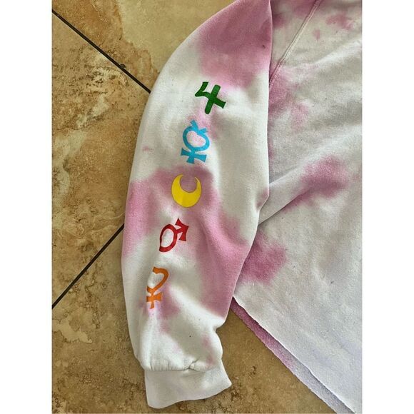 Sailor Moon Official Hooded Sweatshirt Cropped Tie Dye Pink Cozy Hoodie 2X - Picture 5 of 7